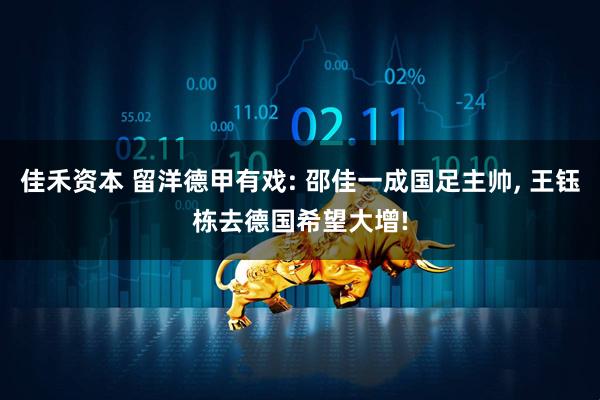 佳禾资本 留洋德甲有戏: 邵佳一成国足主帅, 王钰栋去德国希望大增!